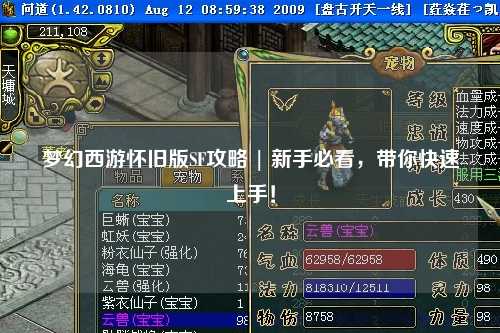 梦幻西游怀旧版SF攻略 | 新手必看，带你快速上手！
